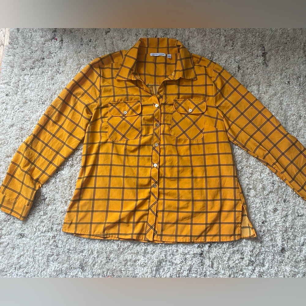 Notations Mustard Plaid Shirt
